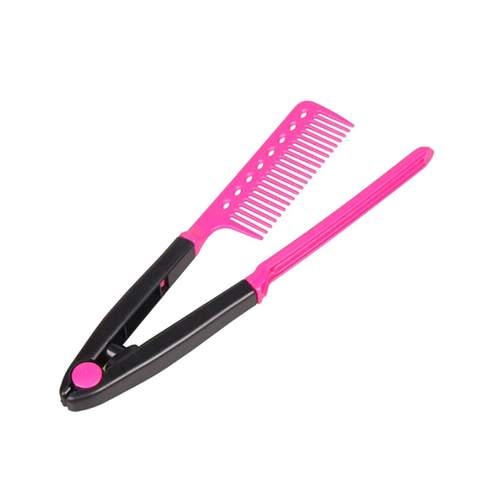 Dechoicelife (A-As Picture) Professional Hair Straightener Comb Hair Straightening Comb Brush V Shape Folding Hair Styling Tool Salon Hairdress Styling Tool