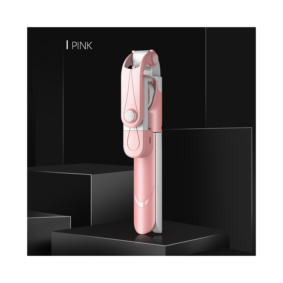 (A-Color-) Xt13 Mobile Phone Telescopic Selfie Stick With Fill Phone Holder Tabletop Tripod Handheld Gimbal Fit For Live / Video Pink/Light 4855008117580