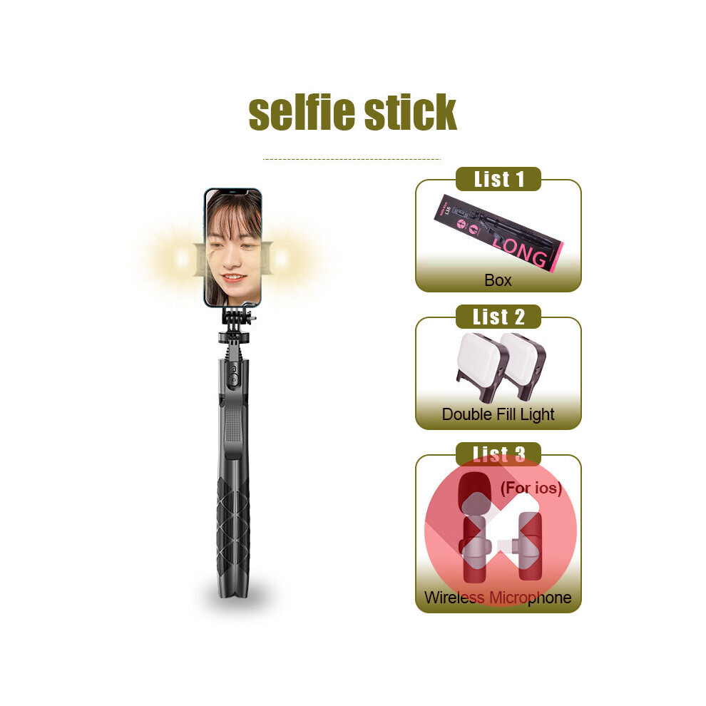 (A-Two ) Fangtuosi Wireless Selfie Stick Tripod Stand Foldable Monopod With Led For Gopro Action Cameras Smartphones Shooting Live Light 4855008104795