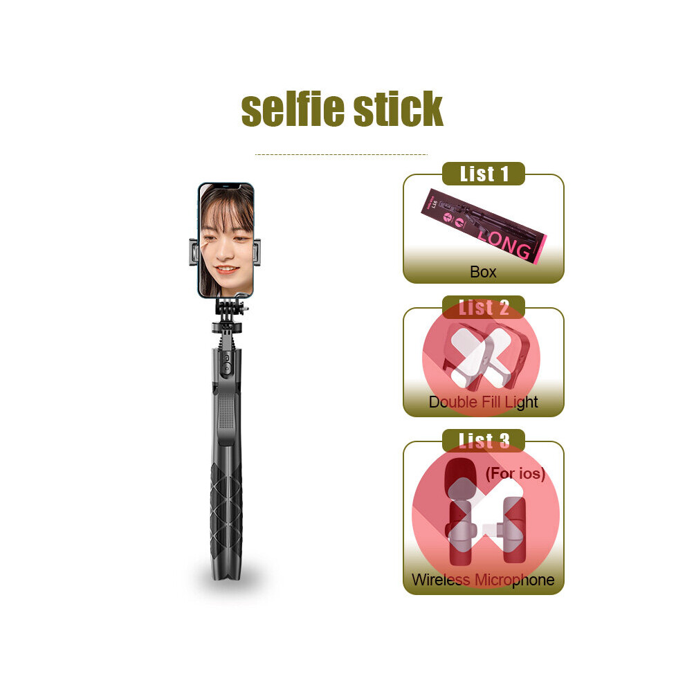 (A-No With Box) Fangtuosi Wireless Selfie Stick Tripod Stand Foldable Monopod With Led For Gopro Action Cameras Smartphones Shooting Live Light 4855008104788
