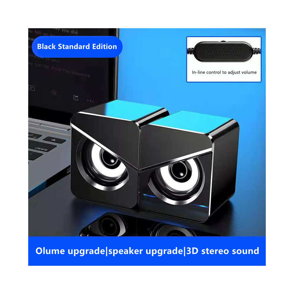 (A- Standard) Mini Computer Speaker Usb Wired Speakers 3D Stereo Sound Surround Loudspeaker Subwoofer Audio For Pc Laptop Notebook Loudspeaker Black 4851195399983