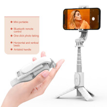 (a-Q10 68CM White) 2022 Bluetooth Stick Portable Zoom Tripod for Mobile Phone Selfie Stick With LED Light For Huawei Honor iPhone Android Xiaomi