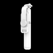 (a-Q02 White) Onvian 4 In 1 Selfie Stick LED Ring Light Wireless Bluetooth Selfie Stick Mini Tripods Handheld Extendable With Remote Control