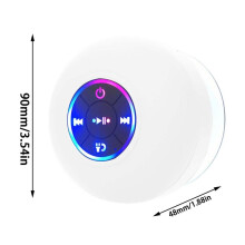 (a-White) Bathroom Waterproof Portable Speakers Audio Wireless Shower MiniSpeakers Phone Soundbar Hand Free Large Suction Cup MiniWireless