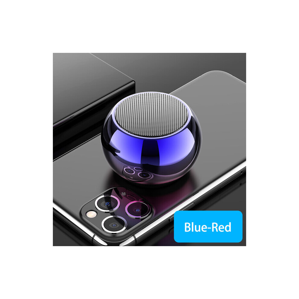 (A- Red) Mini Tooth Speaker With Mic Wireless Sound Box Hifi Music Cell Phone Tablet Metal Loud Speaker Sport Portable Subwoofer Blue/Red 4851195403321