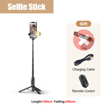 (a-VIP No Box) FANGTUOSI NEW Portable Wireless Bluetooth Phone Selfie Stick Tripod With Fill Light for Huawei iPhone 14 Android IOS Selfie