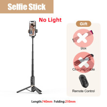 (a-No Light No Box) FANGTUOSI NEW Portable Wireless Bluetooth Phone Selfie Stick Tripod With Fill Light for Huawei iPhone 14 Android IOS Selfie
