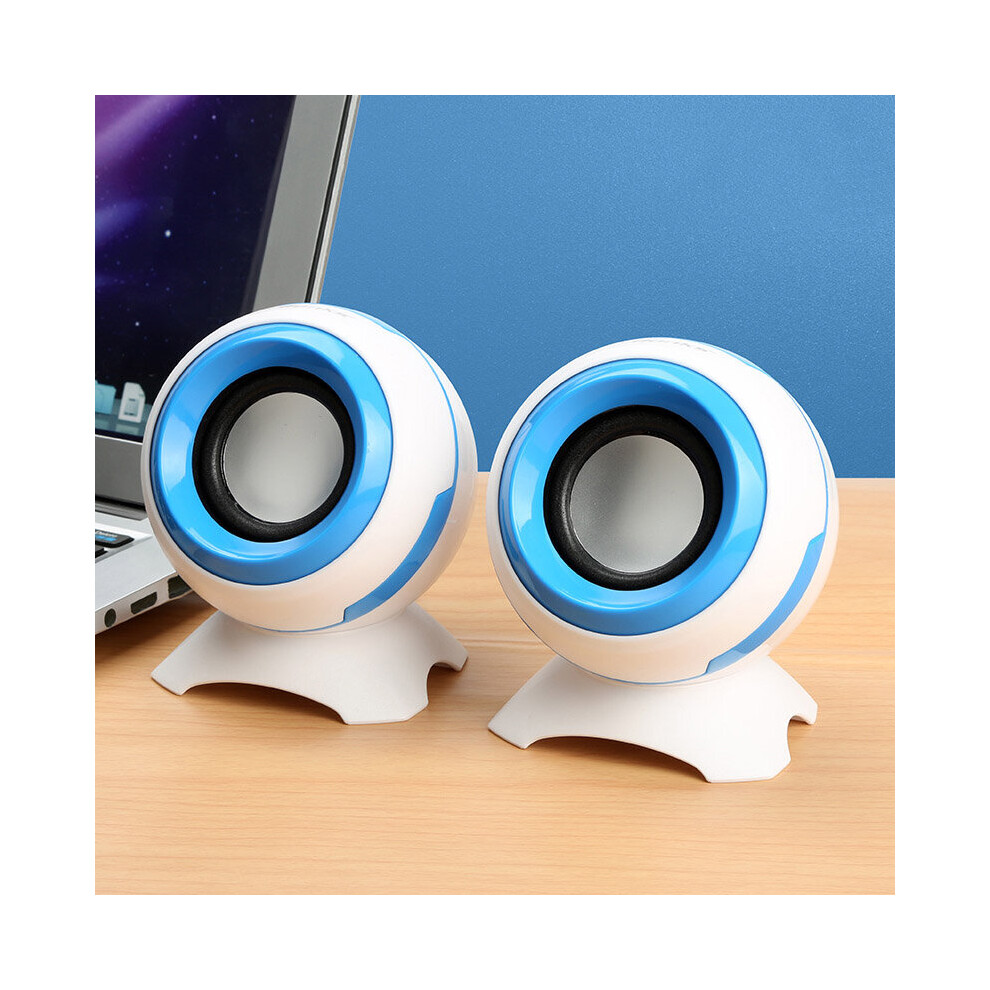 (A-Q8 ) Wired Mini Computer Speakers Bass Horns For Laptop Desktop Phone 6W Powerful Speaker Usb Aux Audio Multimedia Loudspeaker Blue 4851195416338
