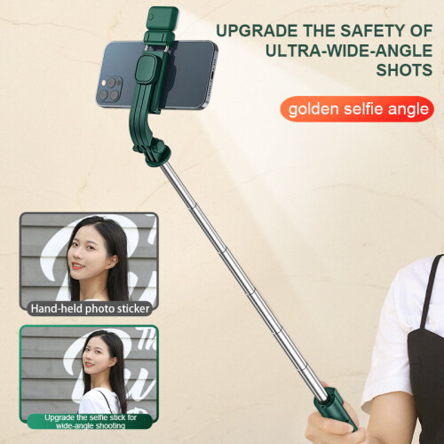 (a-Black No light) Bluetooth Wireless Mini Selfie Stick Tripod Extendable Monopod With  Remote Fill Light Shutter For iOS Android Phone 2