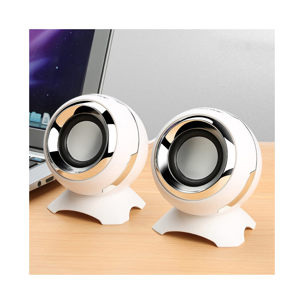 (A-Q8 ) Wired Mini Computer Speakers Bass Horns For Laptop Desktop Phone 6W Powerful Speaker Usb Aux Audio Multimedia Loudspeaker White 4851195416352