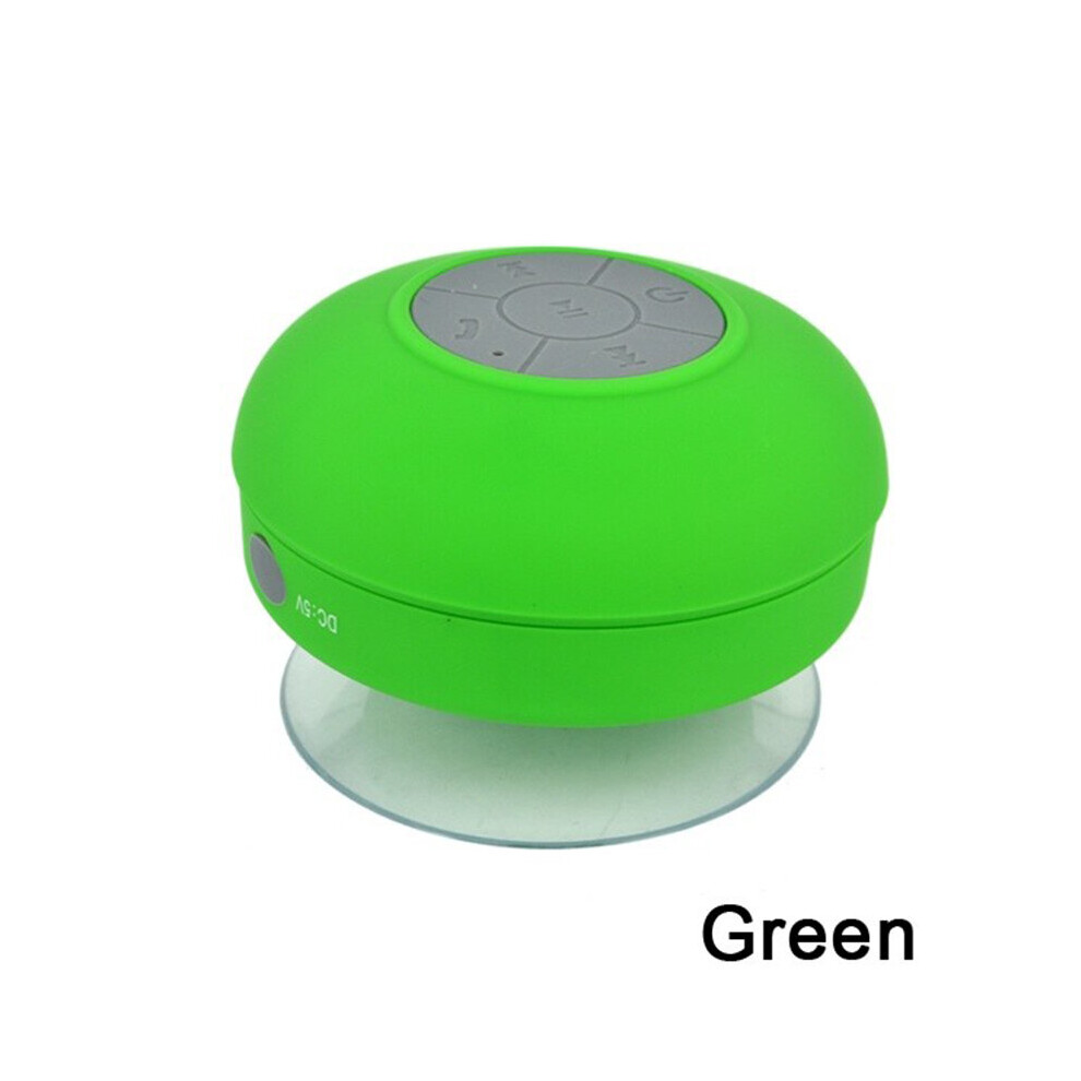 (A-) Hot! Portable Subwoofer Waterproof Shower Speaker Wireless Bluetooth Handsfree Receive Call Music Suction Mic For Iphone Samsung Green 4851195380394