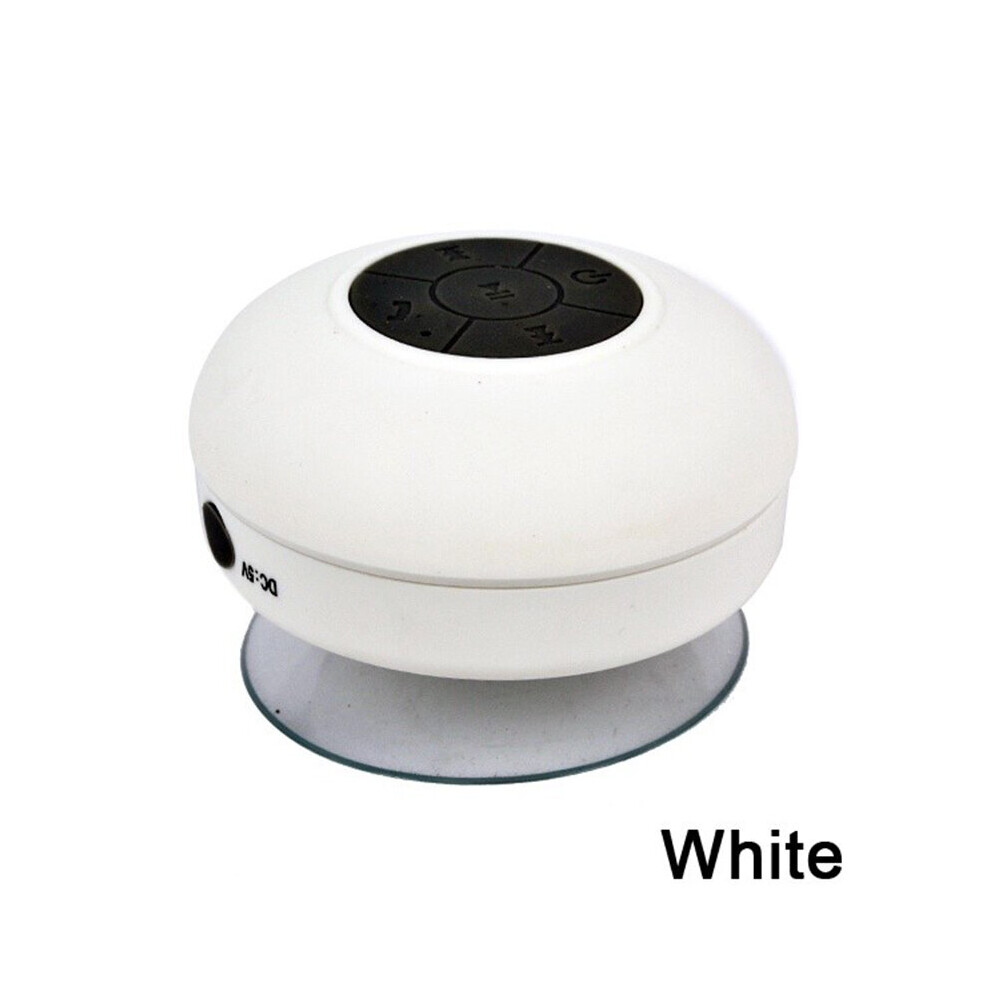 (A-) Hot! Portable Subwoofer Waterproof Shower Speaker Wireless Bluetooth Handsfree Receive Call Music Suction Mic For Iphone Samsung White 4851195380417