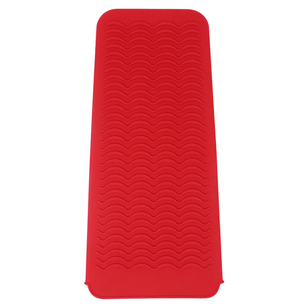 Dechoicelife (A-Red) Curler Silicone Mat Heat Resistant Curling Iron Pouch Hair Straightener Pad Hot Hair Tool Red