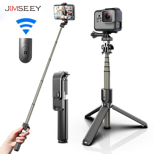 (a-White) Portable Wireless Bluetooth Selfie Stick With Tripod Extendable Foldable Monopod For IOS Android iPhone 12 Pro Gopro Cameras 1