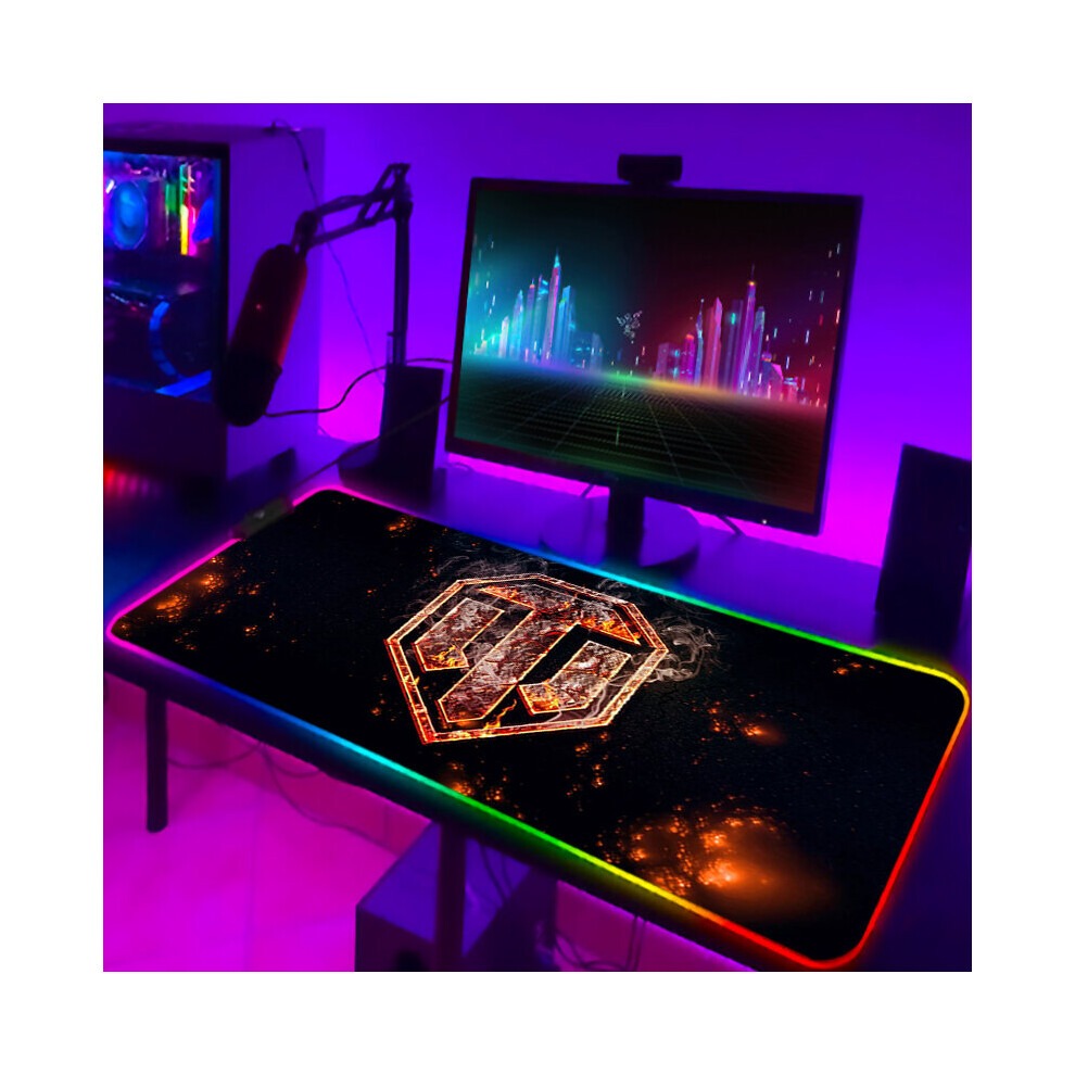 (A-Zy001323 350X600x3mm) Mousepad Anime World Of Tanks Rgb Pc Gamer Mouse Gaming Pad Luminous With Wire Desk Carpet Deskpad Keyboard Laptop Mat Backli 4855357894347
