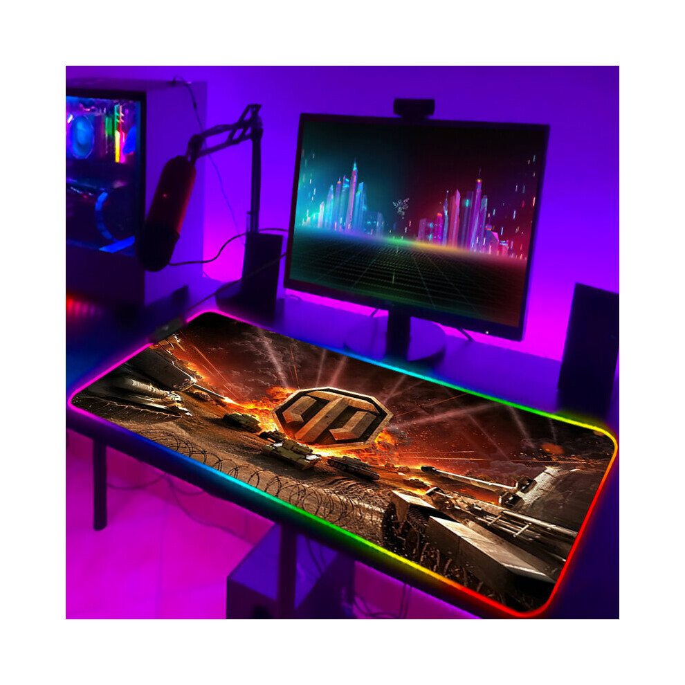 (A-Zy001315 350X600x3mm) Mousepad Anime World Of Tanks Rgb Pc Gamer Mouse Gaming Pad Luminous With Wire Desk Carpet Deskpad Keyboard Laptop Mat Backli 4855357893623