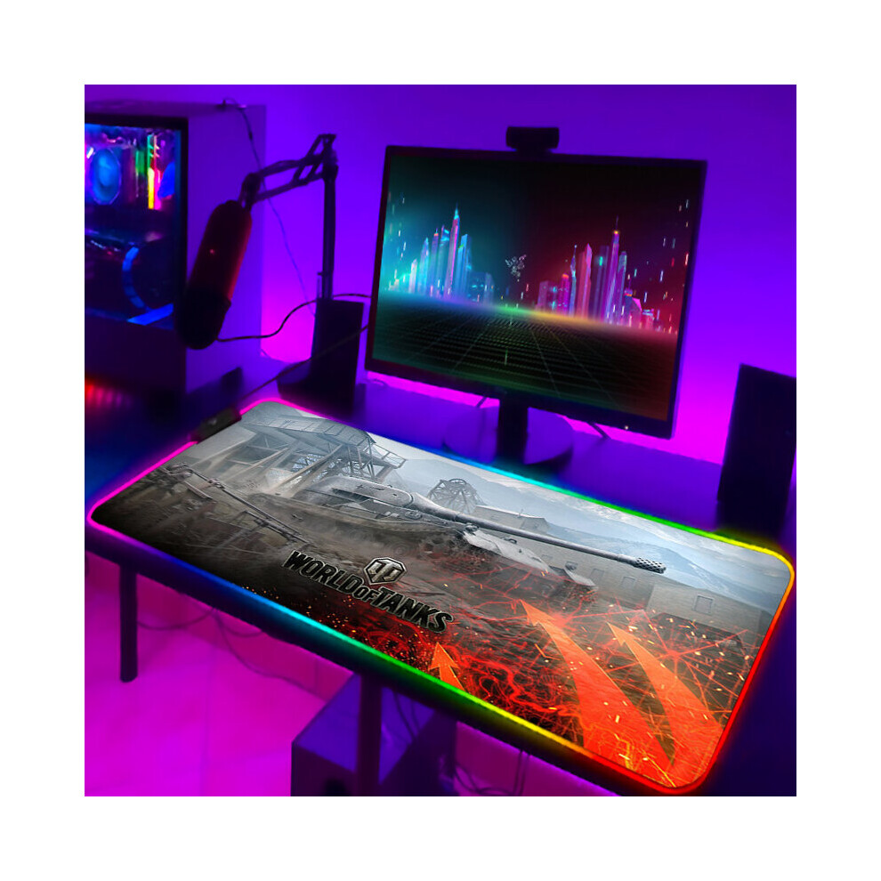 (A-Zy001326 300X700x3mm) Mousepad Anime World Of Tanks Rgb Pc Gamer Mouse Gaming Pad Luminous With Wire Desk Carpet Deskpad Keyboard Laptop Mat Backli 4855357894583