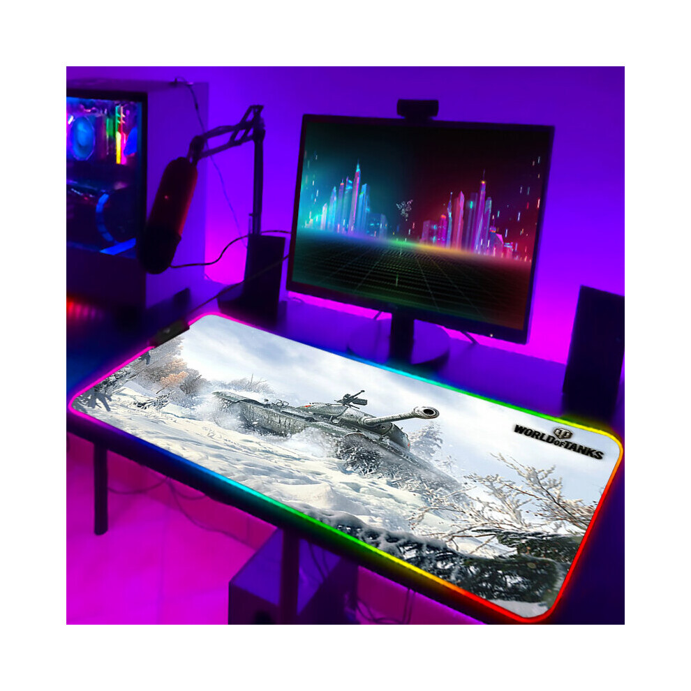(A-Zy001327 300X800x3mm) Mousepad Anime World Of Tanks Rgb Pc Gamer Mouse Gaming Pad Luminous With Wire Desk Carpet Deskpad Keyboard Laptop Mat Backli 4855357894682