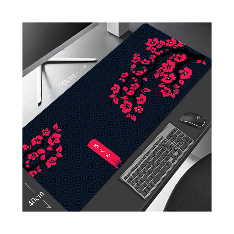 (A-Wa00351 Sakura (3) 800X300x3mm) Large Sakura Mouse Pad 100X50cm Big Computer Mousepads Japanese Mousepad Big Keyboard Mat Office Mouse Pads D Black 4855358062790
