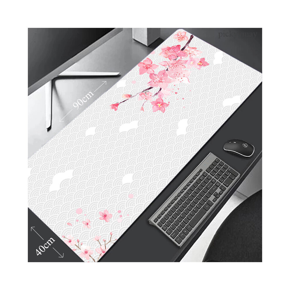 (A-Wa00155 Sakura (3) 700X300x3mm) Large Sakura Mouse Pad 100X50cm Big Computer Mousepads Japanese Mousepad Big Keyboard Mat Office Mouse Pads D Black 4855358062080