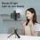 (a-R1S-led-Black) Wireless Bluetooth Selfie Stick Foldable Tripod with Fill Light Shutter Remote Control for  Android Smartphones Handheld Gimbal 5