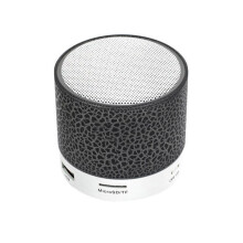 (a-Black) Mini Portable Car Audio Dazzling Crack LED Lights Wireless Bluetooth Subwoofer Speaker Support TF Card USB For PC/Mobile Phone