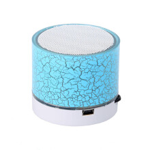 (a-Blue) Mini Portable Car Audio Dazzling Crack LED Lights Wireless Bluetooth Subwoofer Speaker Support TF Card USB For PC/Mobile Phone
