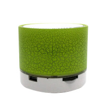 (a-Grass  Green) Mini Portable Car Audio Dazzling Crack LED Lights Wireless Bluetooth Subwoofer Speaker Support TF Card USB For PC/Mobile Phone