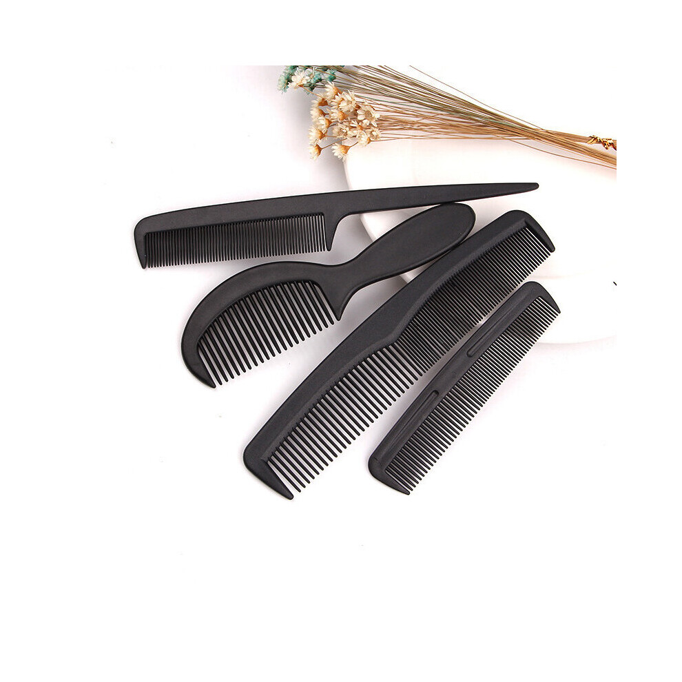 Dechoicelife (A-01-1 Set-4 Pieces) Black Pink Barber Accessories Set Detangling Hair Brush Styling Hot Comb Straightener High Quality Hair Combs Set 4/1Pcs Set