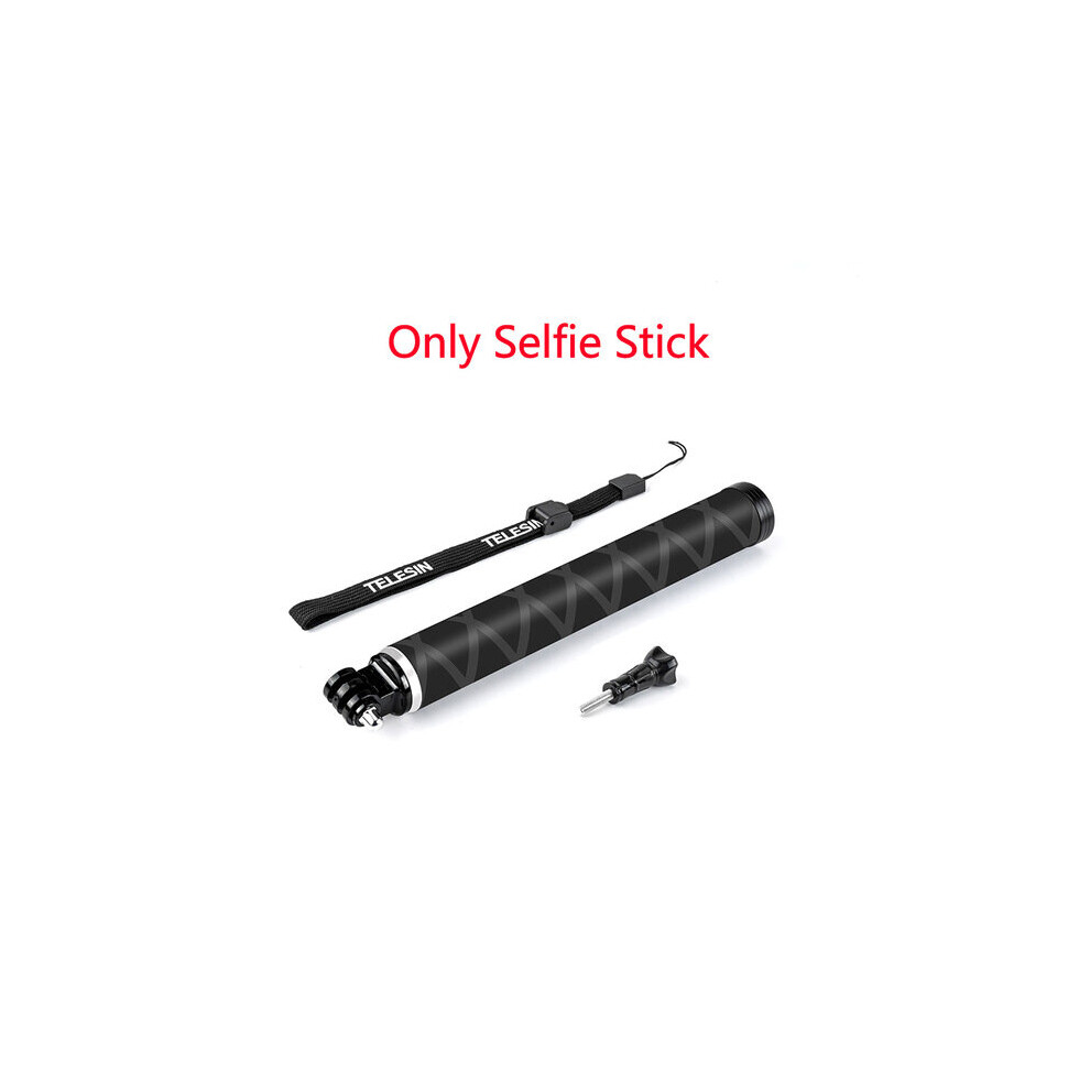 (A-Selfie Stick) Telesin 0.9M Carbon Fiber Lightest Selfie Stick Aluminium Alloy Tripod For Gopro Hero 11 10 9 Insta360 Dji Osmo Action2 3 Camera 4855008108212