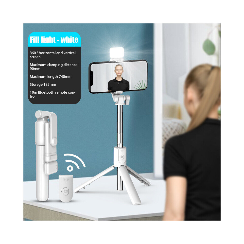 (A-001) R1s Bluetooth Filling Selfie Stick Holder Live Broadcast Integrated Telescopic Portable Camera Tripod Universal Light 4855008116750