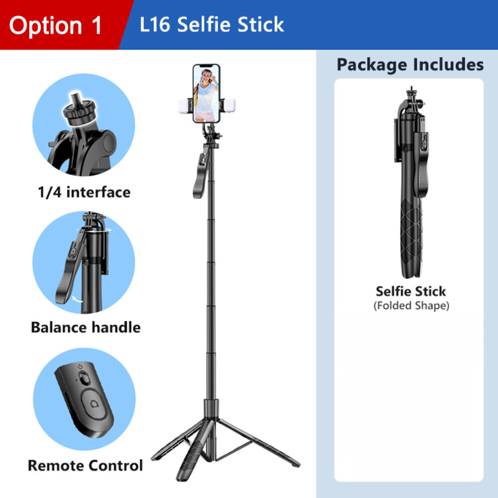 (A-Without ) L16 1.53M Wireless Selfie Stick Tripod Stand Foldable For Gopro Action Camera Smartphones Balance Steady Shooting Live Broadcast Light 4855008111045