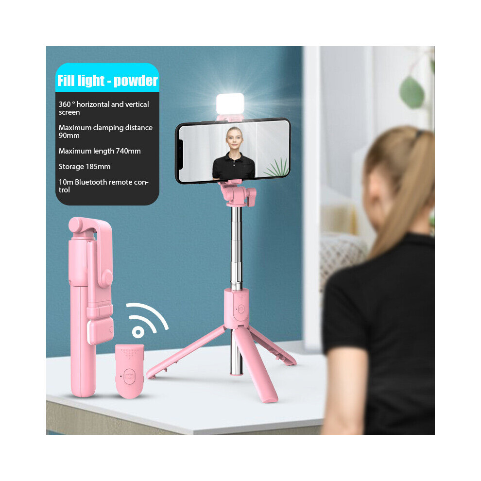 (A-003) R1s Bluetooth Filling Selfie Stick Holder Live Broadcast Integrated Telescopic Portable Camera Tripod Universal Light 4855008116781