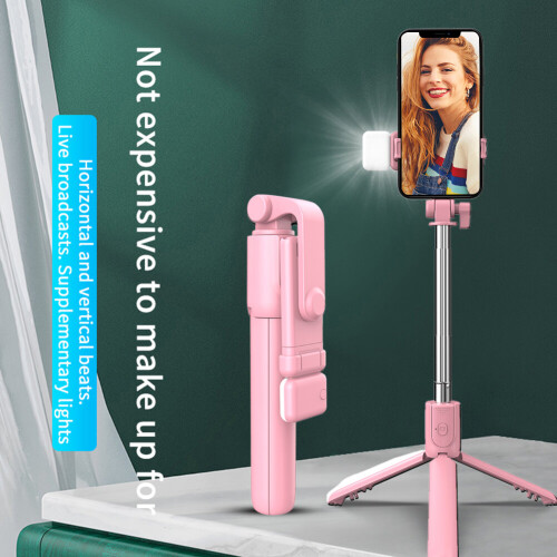 (a-White) Bluetooth Wireless Selfie Stick Tripod Foldable Extendable Monopod with Fill Light Remote Shutter For IOS Android Phone Stand 2