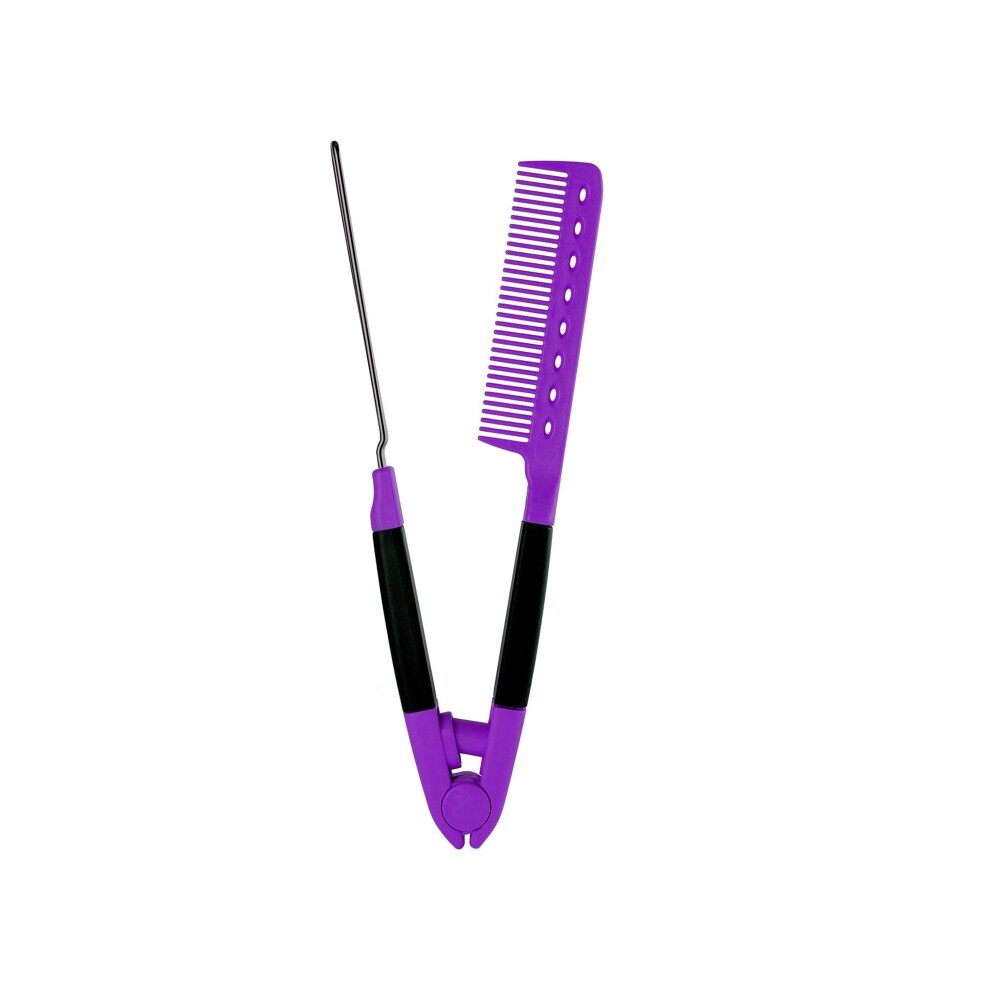 Dechoicelife Unisex Purple (A-) Straightening Comb Hair Straightener Combs With A Firm Grip For Knotty Unkempt Hair Styling Comb Hairdressing Tool