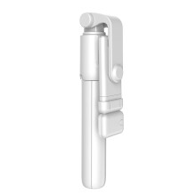 (a-White) Bluetooth Wireless Selfie Stick Tripod Foldable Extendable Monopod with Fill Light Remote Shutter For IOS Android Phone Stand