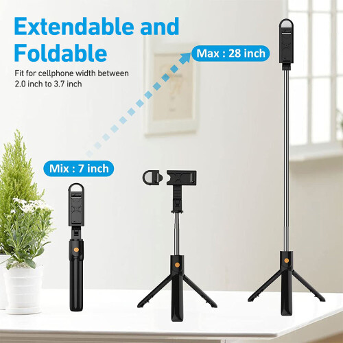 K10s Wireless bluetooth selfie stick foldable mini tripod With LED Light for iPhone Samsung GOPRO Mini Cameras iOS Android 2