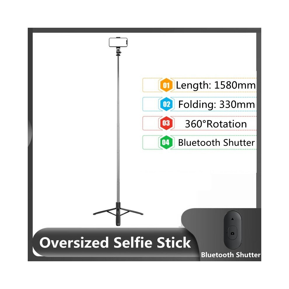 (A-1580Mm) Fangtuosi 158Cm Big Bluetooth Selfie Stick Tripod Foldable Monopod With Fill For Gopro Action Cameras Smartphones Selfie Light 4855008105259