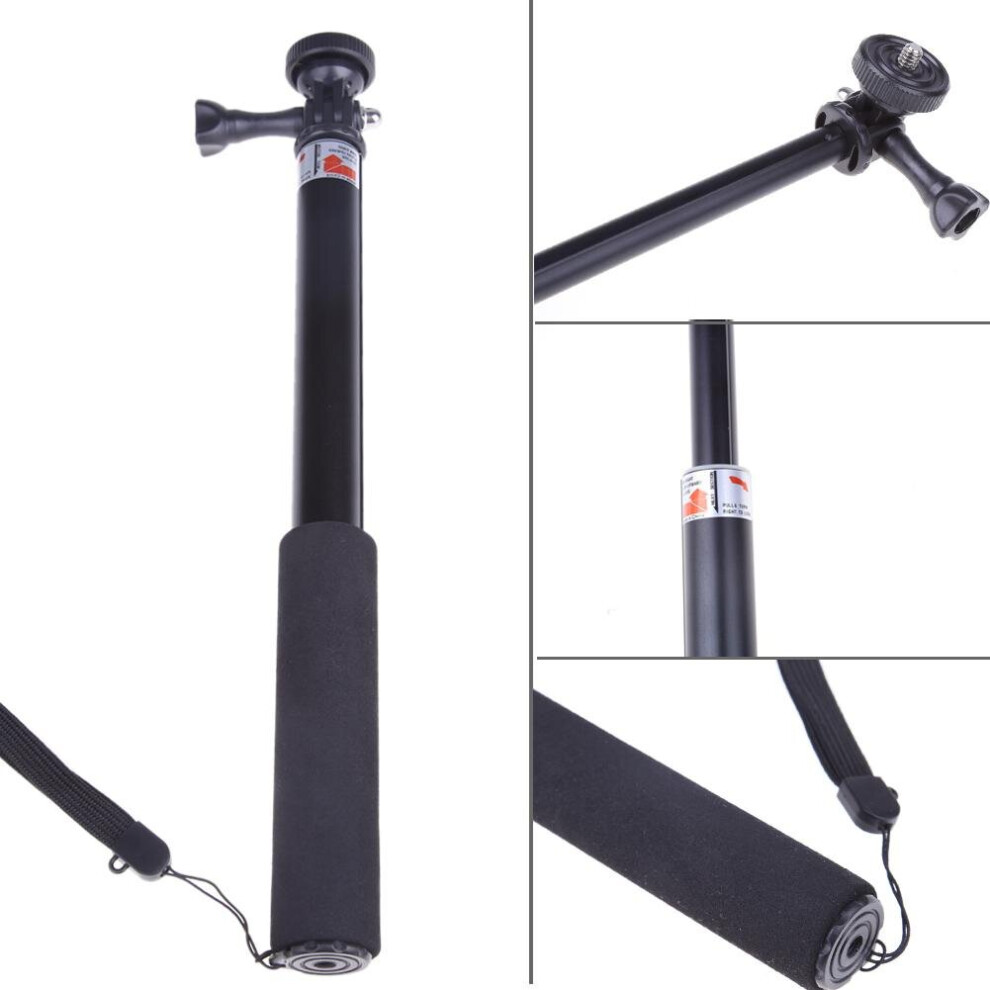 Waterproof Monopod Tripod Telescoping Extendable Pole Handheld Tripod Mount Selfie Stick For Gopro Action Video Camera Black 4855008123697