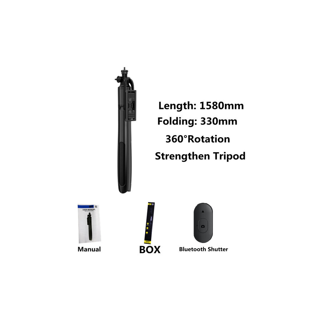 (A-No With Box) Phone Selfie Stick With Led Ring Gimbal Stabilizer Tripod For Action Camera Mobile Holder Cell Smartphone Stand Monopod Light 4855008122003