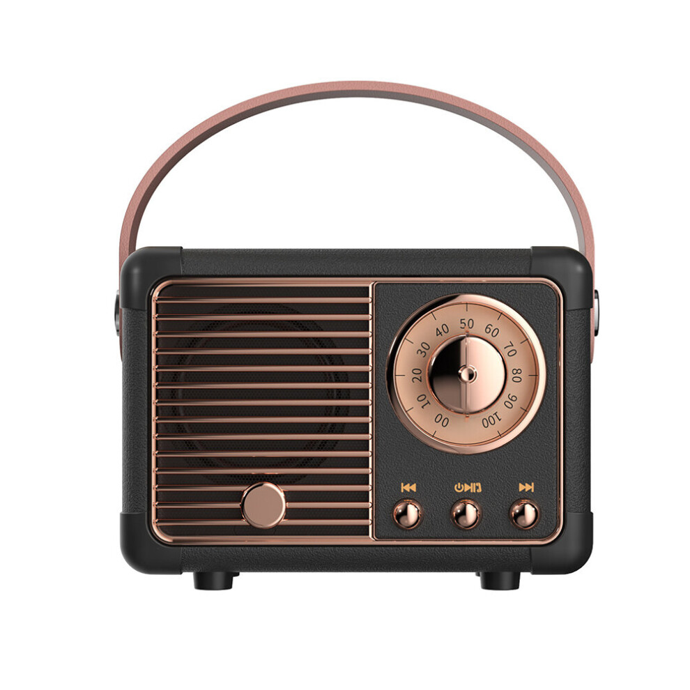 (A-) Classical Retro Music Player Retro Bluetooth Speaker Hm11 Sound Stereo Portable Decoration Mini Speakers Travel Music Player Black 4851195392717