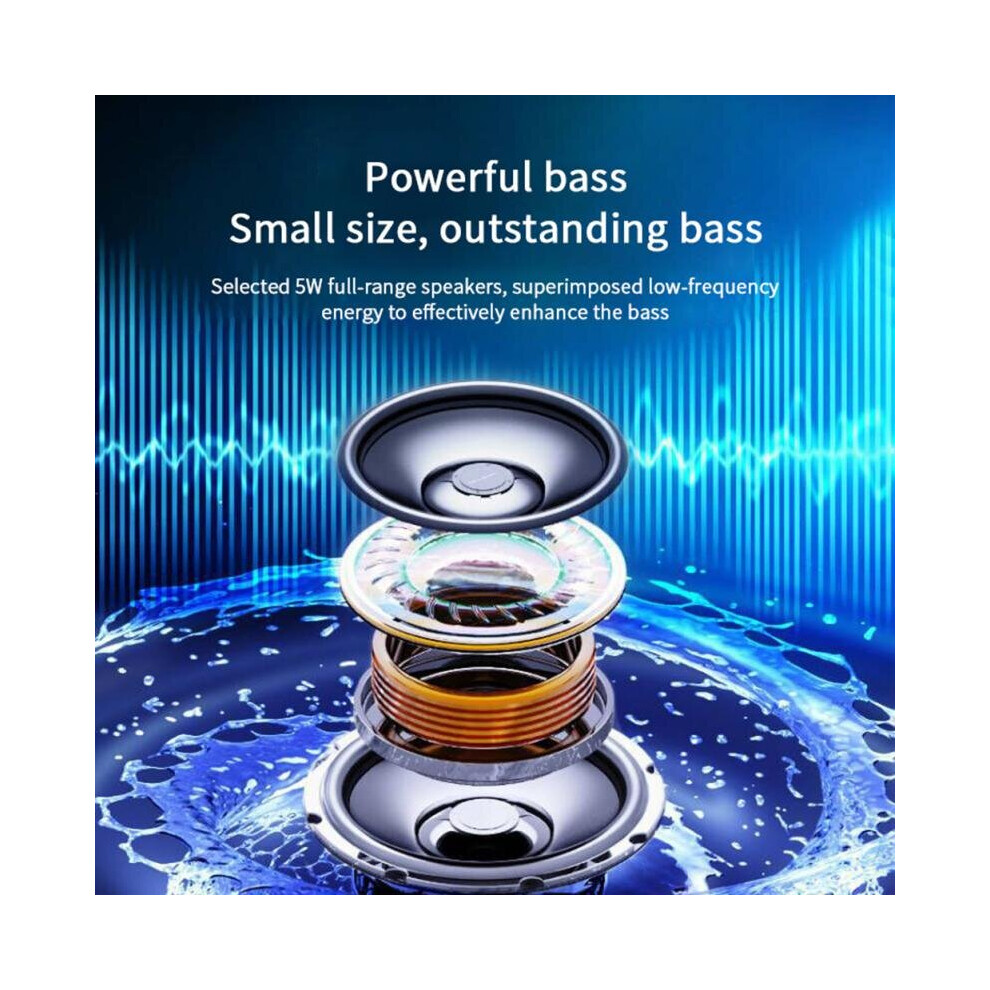 (A-) Bluetooth Speaker High Sound Quality Subwoofer Wireless Speaker Long Standby 2500Mah Alarm Clock Loudspeaker White 4855059759746