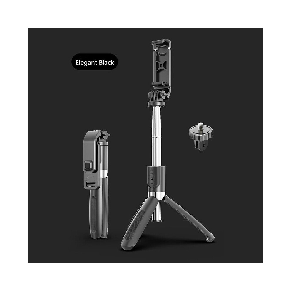 (A- Selfie Stick) Wireless Bluetooth-Compatible Selfie Stick Tripod Foldable Stand Monopods Universal For Smartphones Gopro Sports Action Camera Black 4855008125264