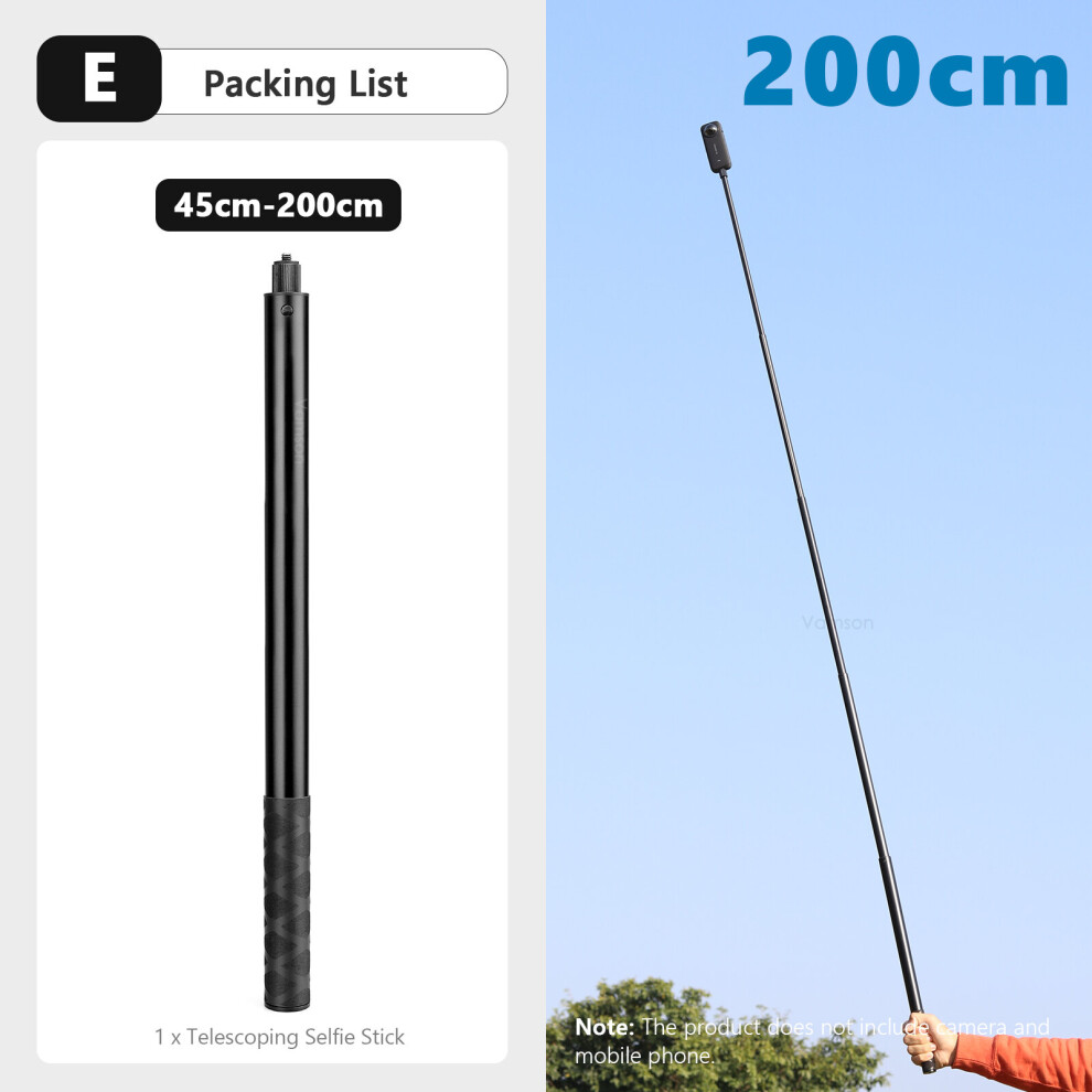 (A-E) Vamson Invisible Selfie Stick For Insta360 X3 Rotating Bullet Time Handheld Tripod For Insta 360 One X2 One Rs Gopro Accessories 4855008105341