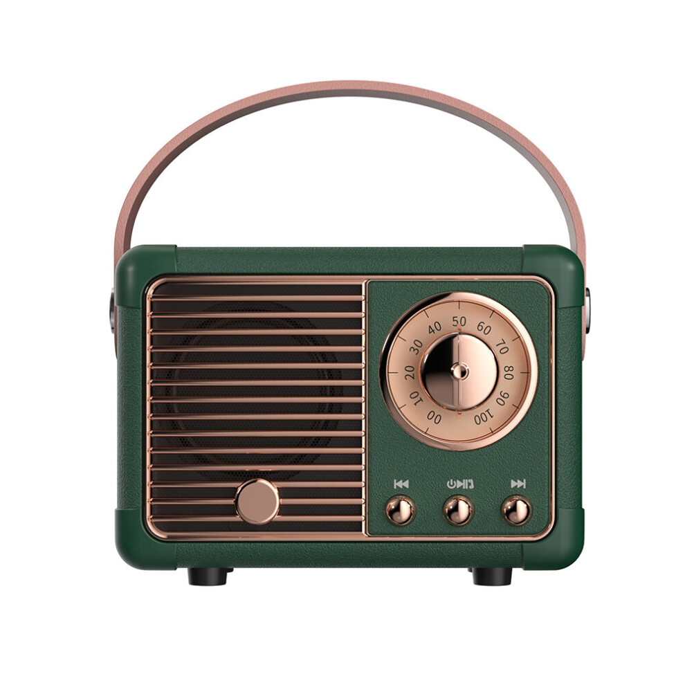 (A-) Classical Retro Music Player Retro Bluetooth Speaker Hm11 Sound Stereo Portable Decoration Mini Speakers Travel Music Player Green 4851195392731