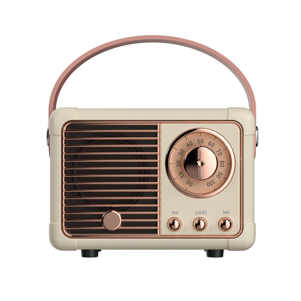 (A-) Classical Retro Music Player Retro Bluetooth Speaker Hm11 Sound Stereo Portable Decoration Mini Speakers Travel Music Player White 4851195392762