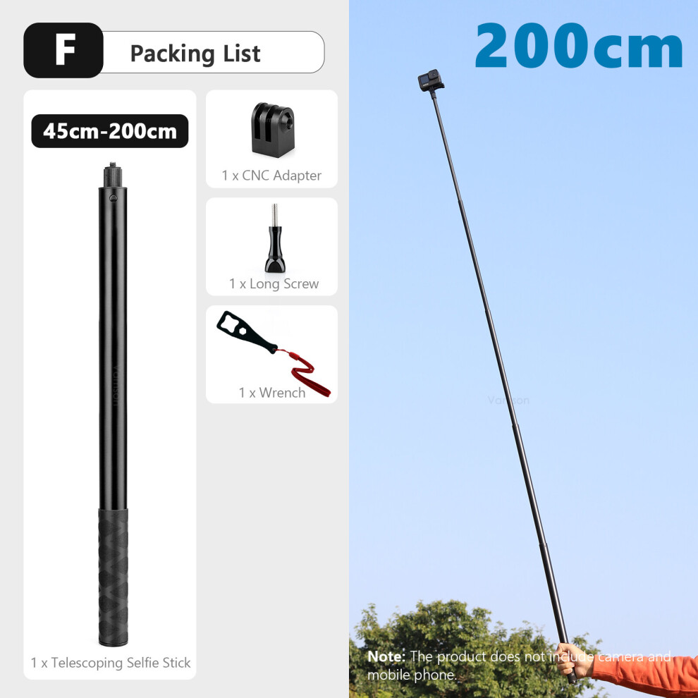 (A-F) Vamson Invisible Selfie Stick For Insta360 X3 Rotating Bullet Time Handheld Tripod For Insta 360 One X2 One Rs Gopro Accessories 4855008105358