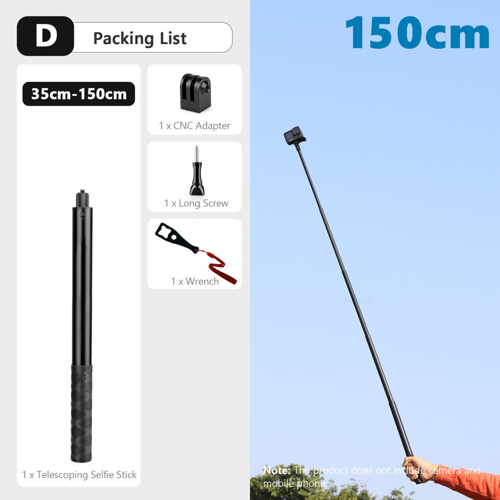 (A-D) Vamson Invisible Selfie Stick For Insta360 X3 Rotating Bullet Time Handheld Tripod For Insta 360 One X2 One Rs Gopro Accessories 4855008105334