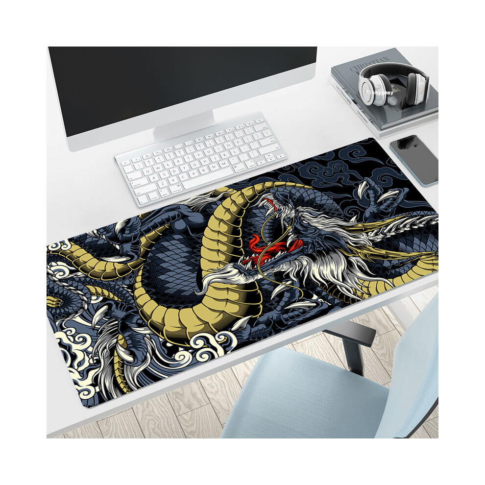 (A-Ko98373 300X600x3mm) Dragon Change Mouse Pads Gaming Mousepad Gamer Mouse Mat Keyboard Mats Desk Pad Mousepads Xxl 90X40cm For Computer White 4855358006695
