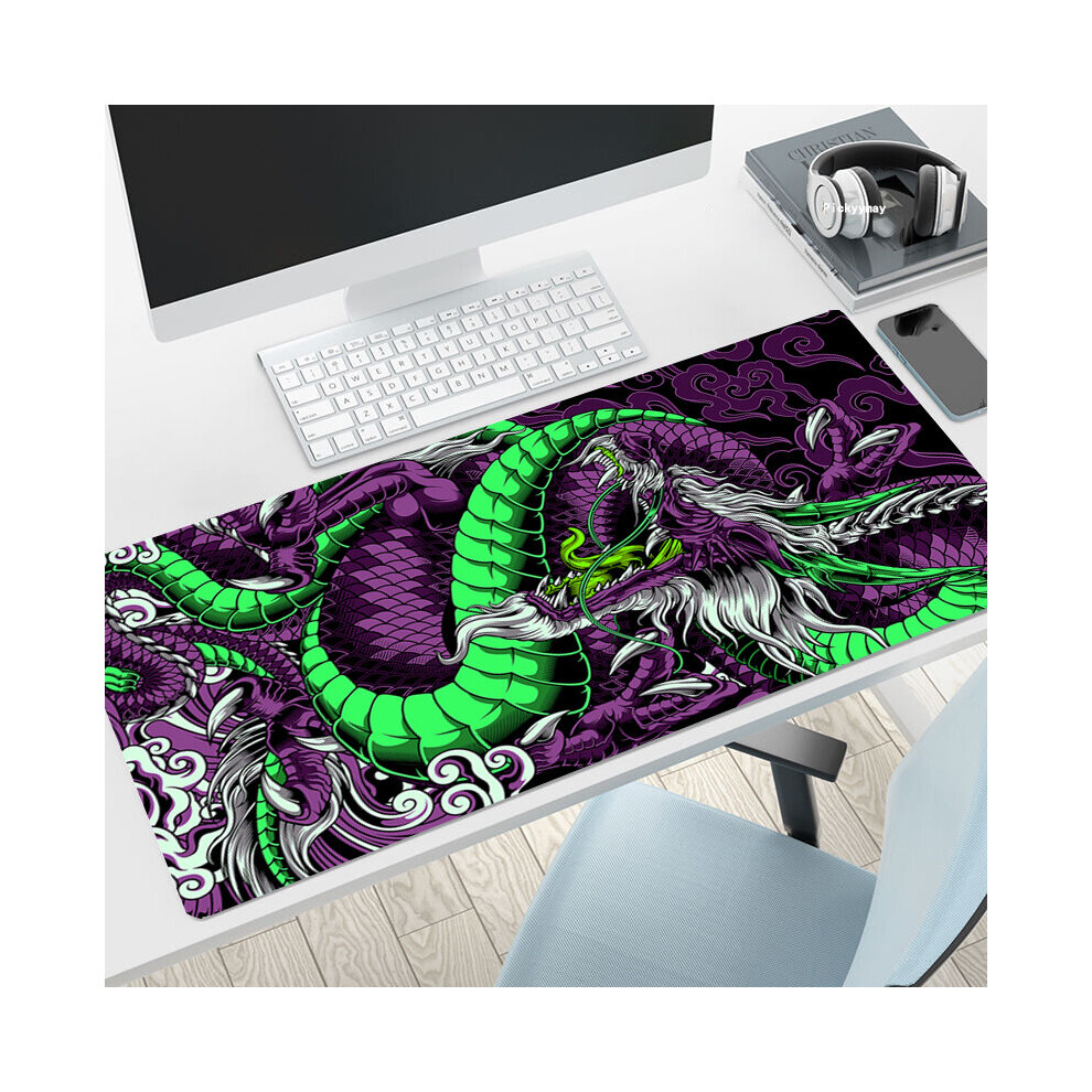 (A- 400X900x4mm) Dragon Change Mouse Pads Gaming Mousepad Gamer Mouse Mat Keyboard Mats Desk Pad Mousepads Xxl 90X40cm For Computer Dark/Brown/White 4855358006350